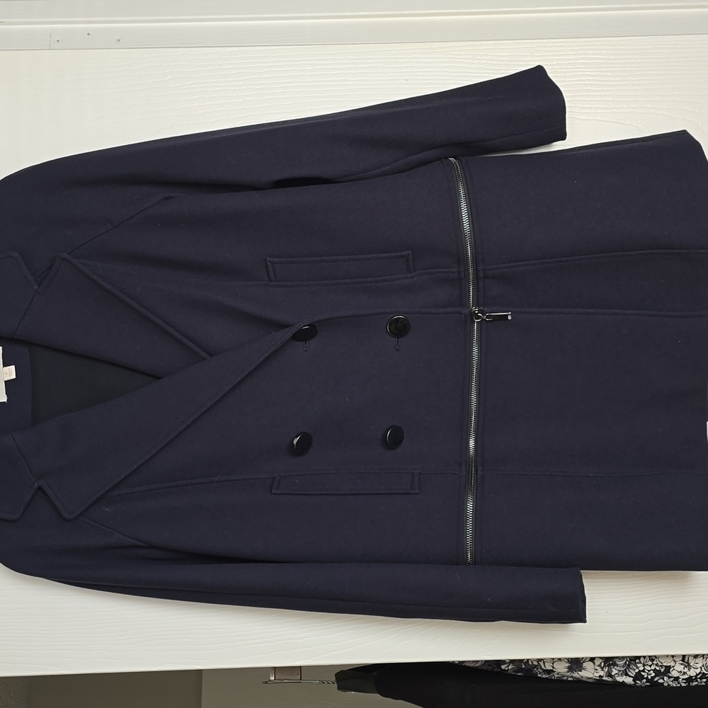 Carlisle/etcetera CONVERTIBLE  navy coat, Sz 4 NWT